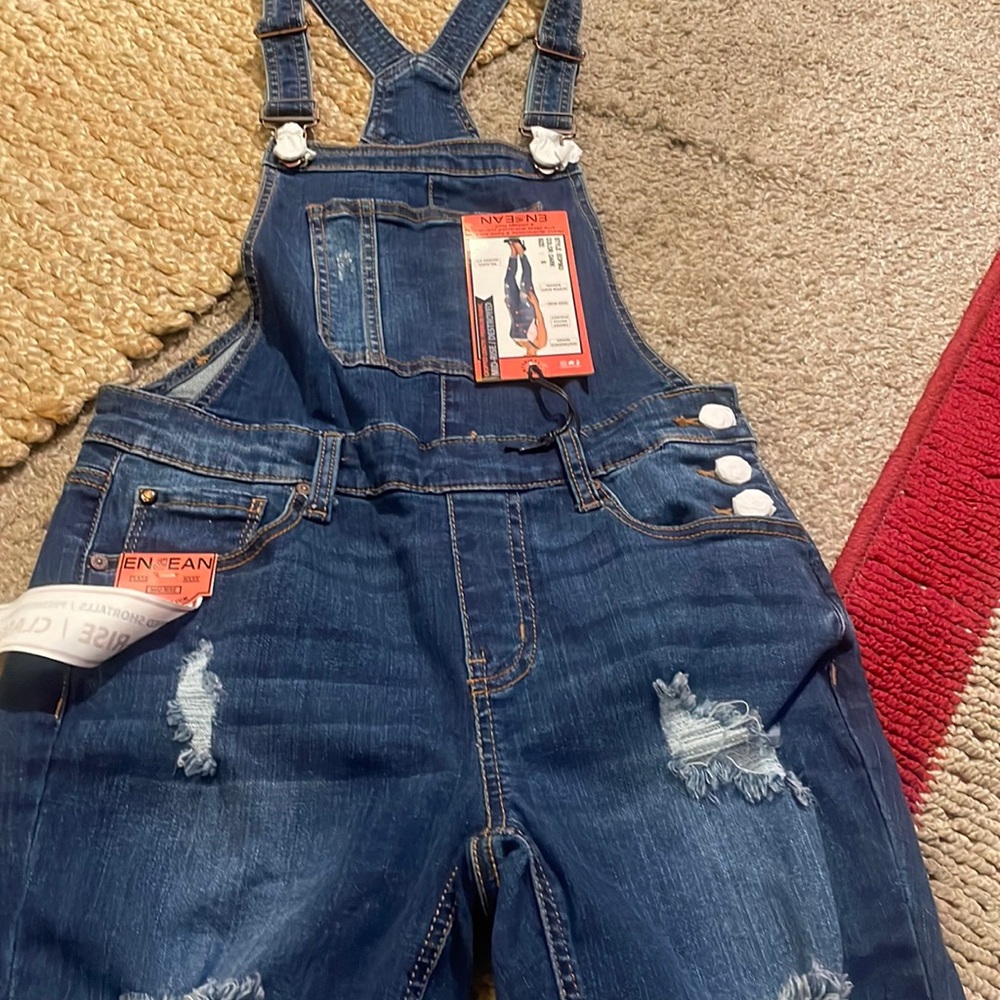Mid rise / roll cuff enjean overall new